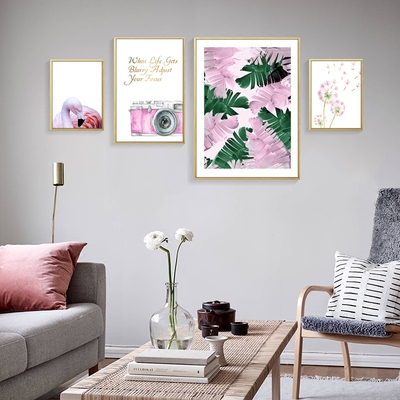 粉色ins北歐清新火烈鳥(niǎo)客廳裝飾畫 為你的家注入靈動(dòng)與時(shí)尚